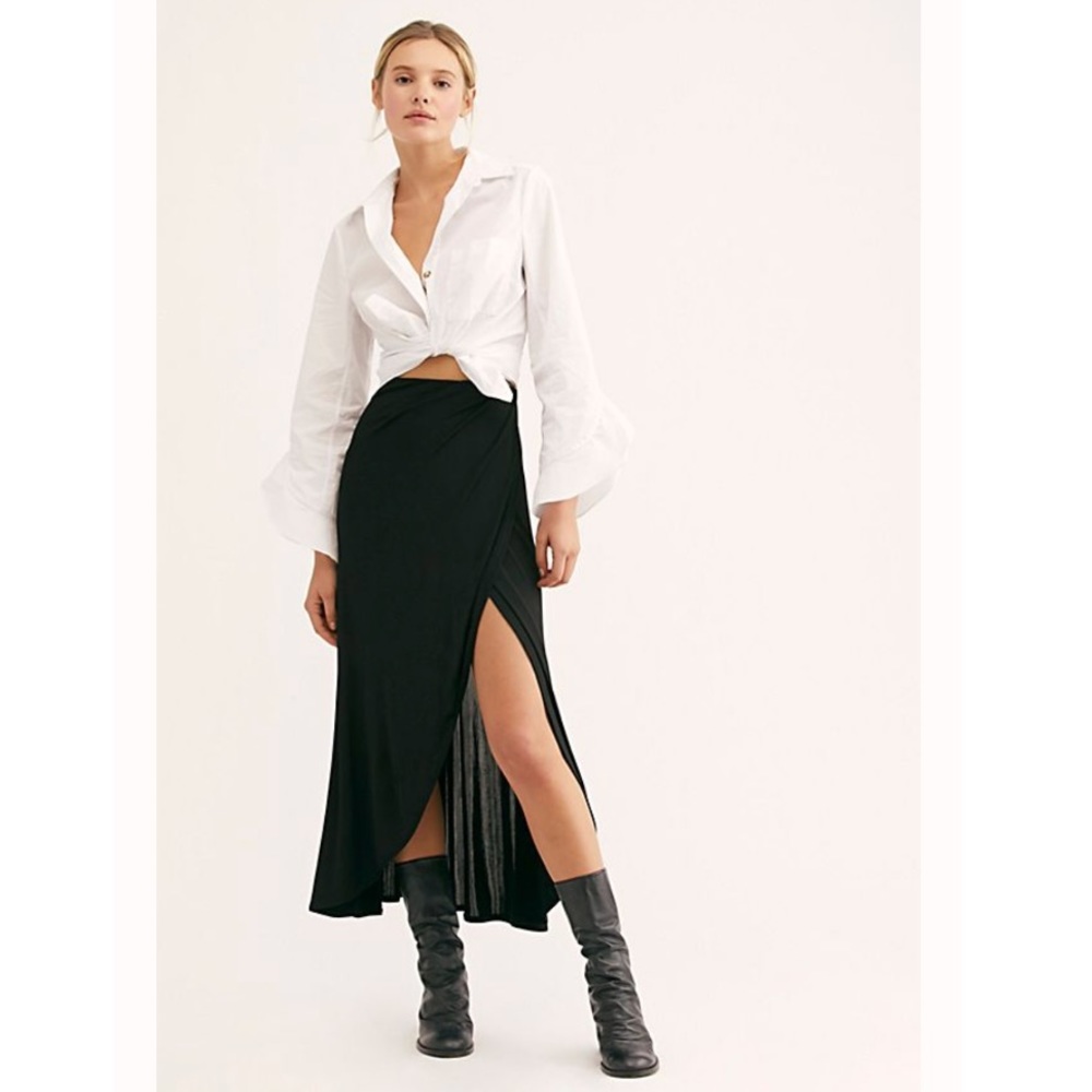 Free People Smoke and Mirrors Midi Skirt NWT